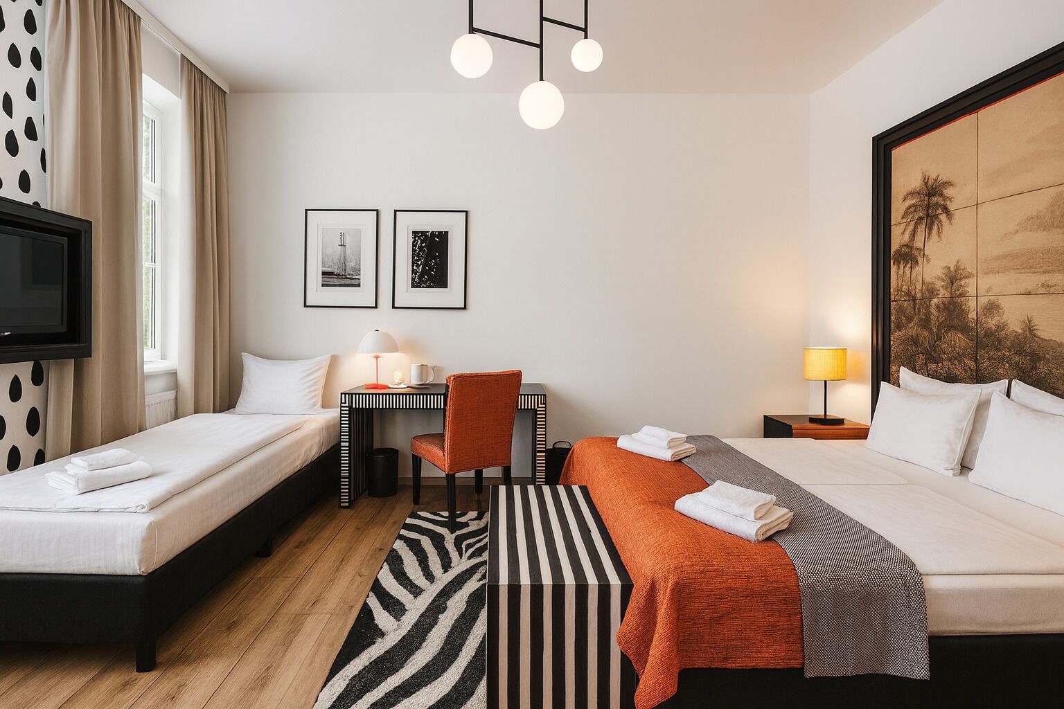 Deluxe driepersoonskamer | Een bureau, gratis wifi