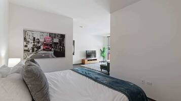 1 bedroom, iron/ironing board, travel crib, WiFi