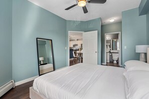 2 habitaciones, escritorio, tabla de planchar con plancha y wifi gratis 