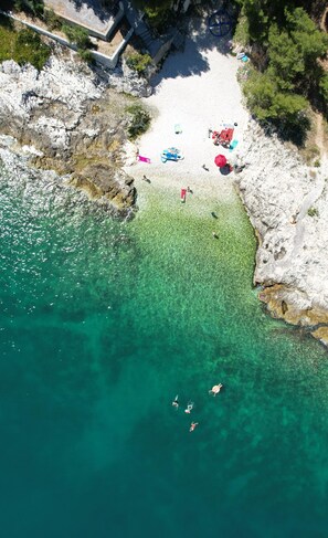 På stranden, badehåndklæder