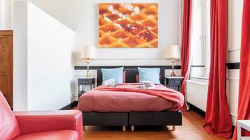 1 slaapkamer, een strijkplank/strijkijzer, wifi, beddengoed