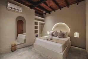 4 habitaciones, tabla de planchar con plancha y ropa de cama 