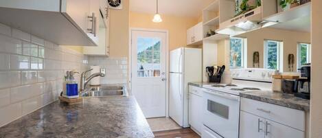 Fridge, oven, stovetop, dishwasher