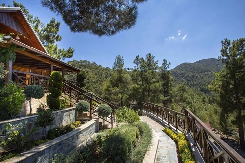 Three charming log cabins in a gated property at the beautiful Troodos mountain