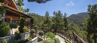 Three charming log cabins in a gated property at the beautiful Troodos mountain