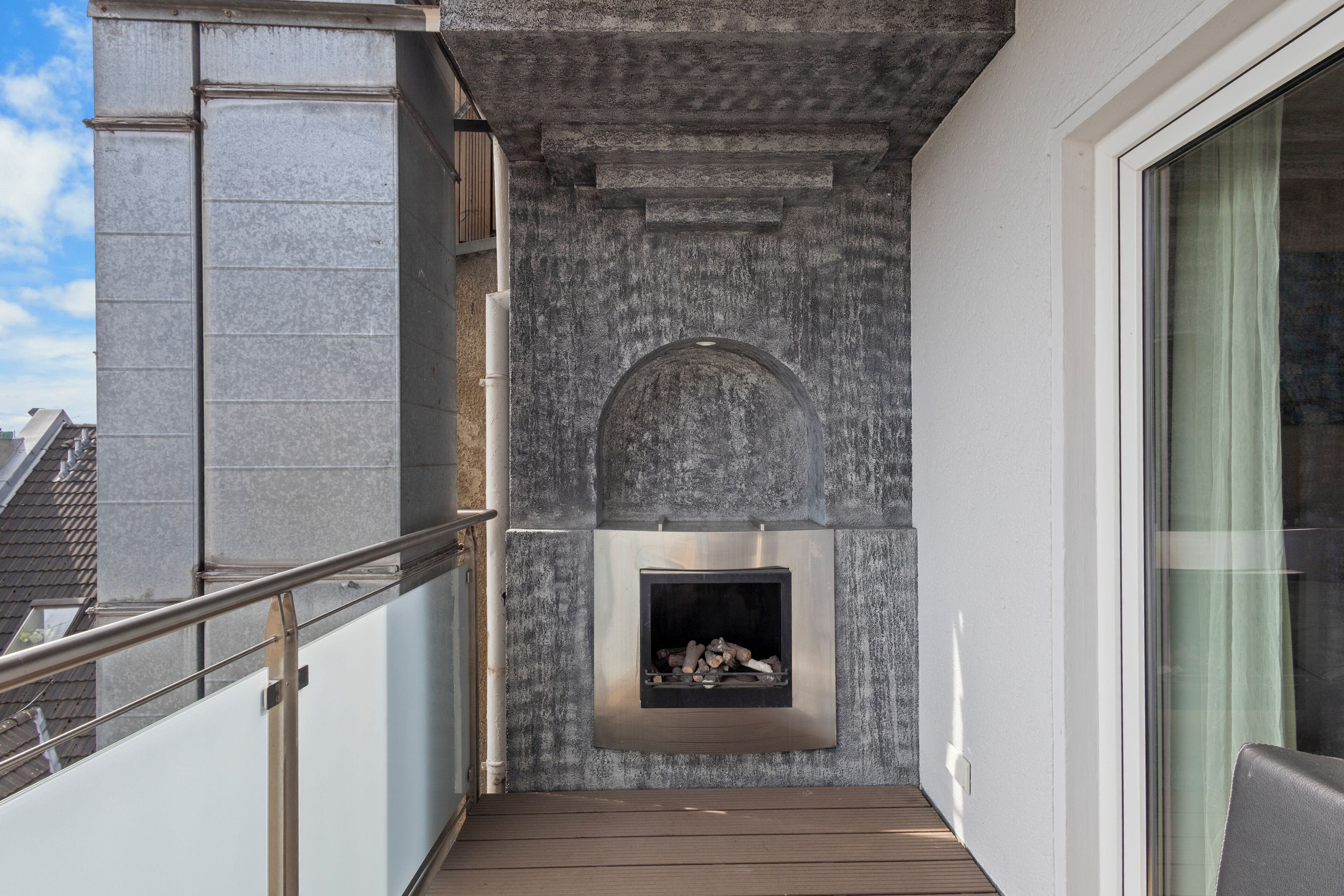 Luxury-Apartment, Balkon, Stadtblick | Balkon