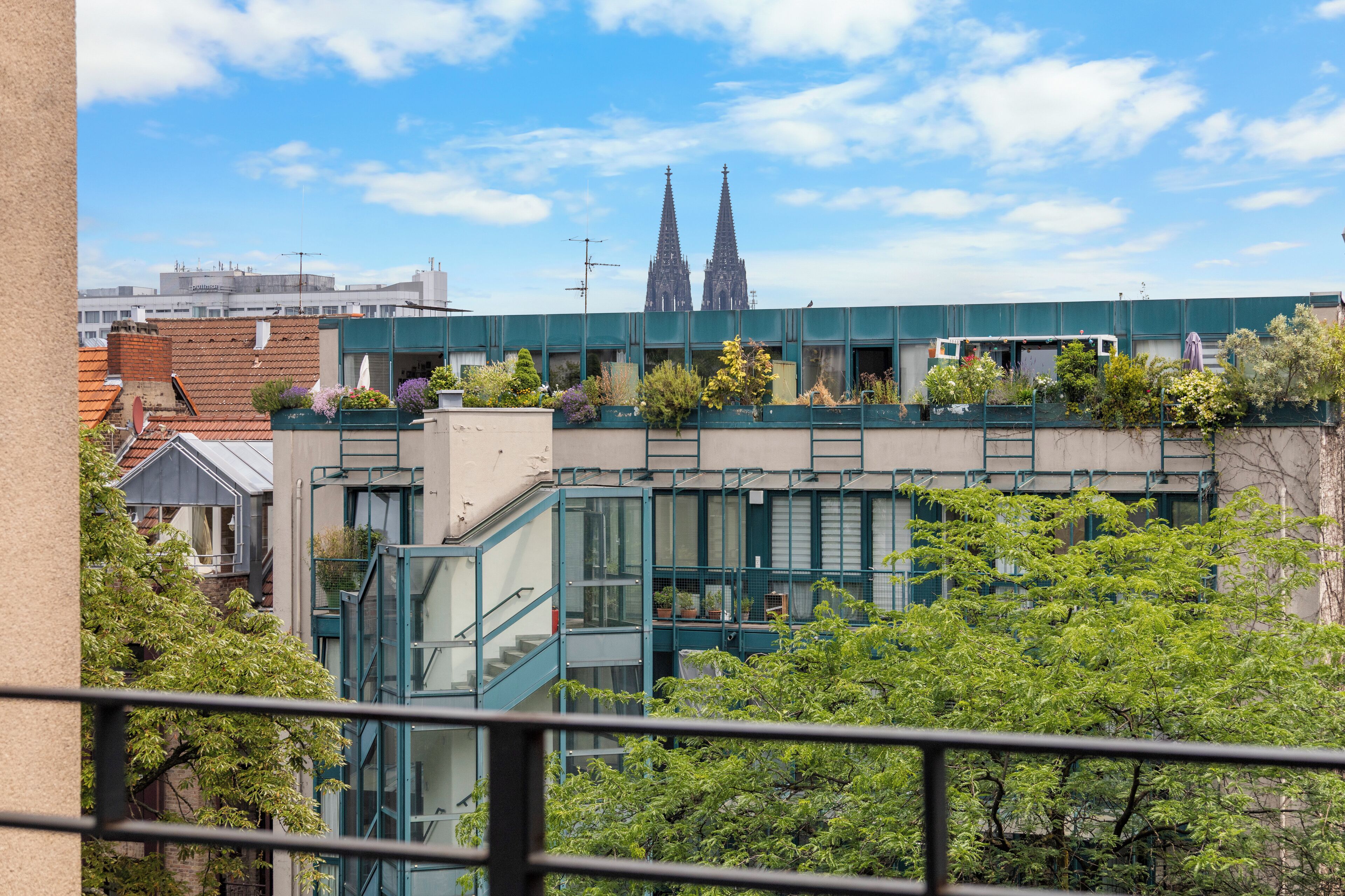 Premium-Apartment, Balkon, Stadtblick | Blick vom Balkon