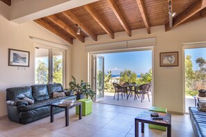 Una televisión, una chimenea