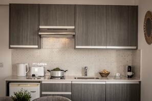 Fridge, microwave, stovetop, toaster