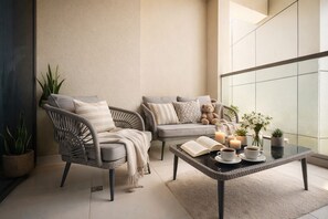 Appartement Deluxe, balcon, vue sur la ville | Terrasse/patio