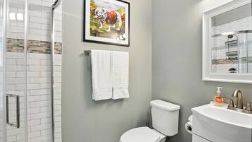 Dusche, Haartrockner, Handtücher