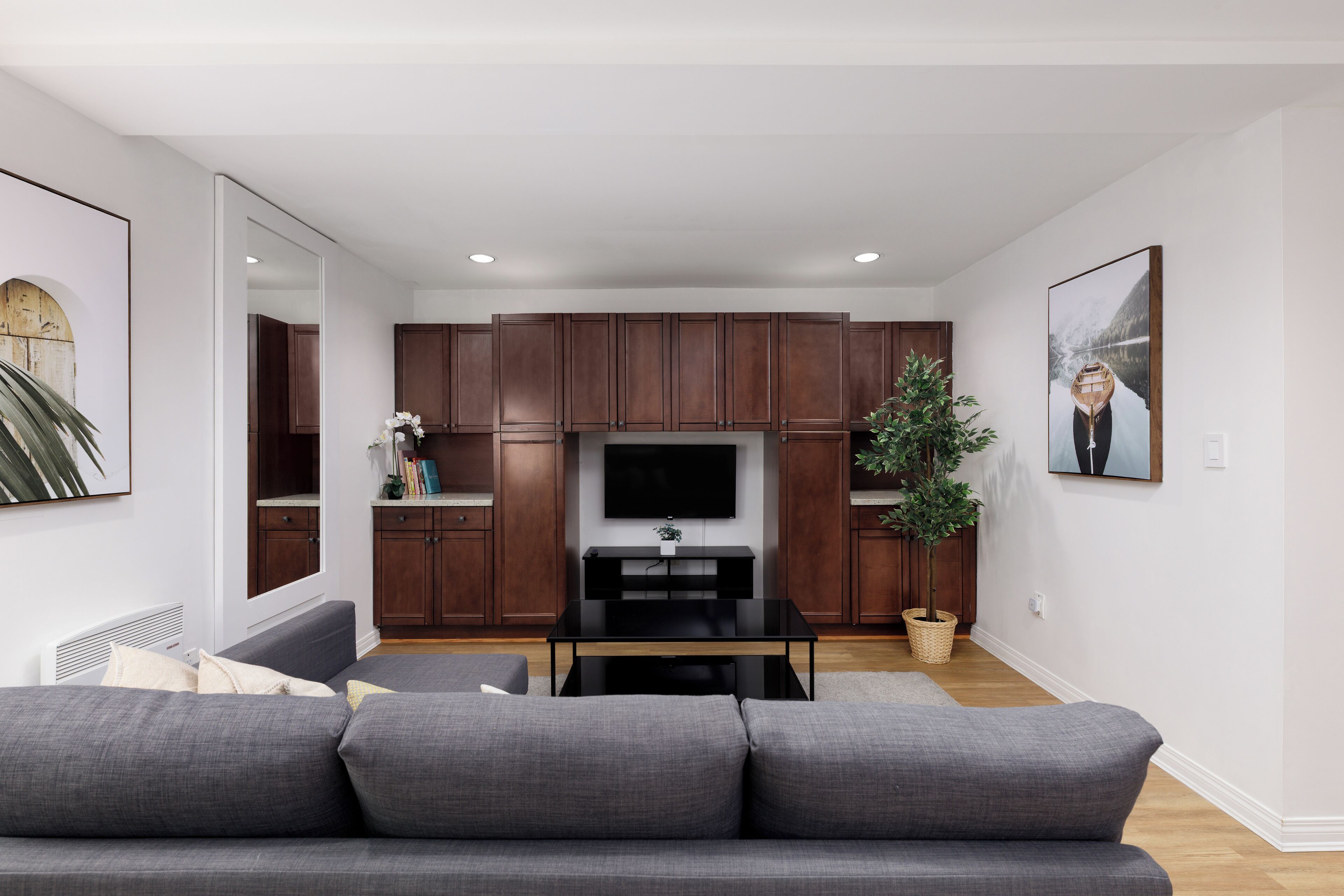 Smart TV, libros y oficina 