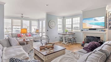 Townhome, Multiple Beds, Patio (Whale of a Time) | Living area | 42-inch flat-screen TV with digital channels, fireplace
