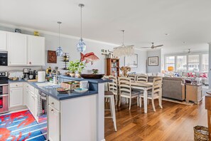 Townhome, Multiple Beds, Patio (Whale of a Time) | Private kitchen | Fridge, microwave, oven, stovetop - Whale of a Time Waterfront Stay for 10 With Resort-style Amenities (Selbyville)