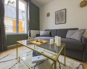Studio, City View | Living area | 80-cm Smart TV with digital channels