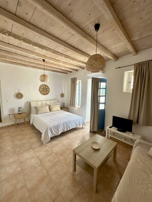 Nesa Paros | Living area | 24-inch flat-screen TV with cable channels