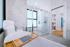 Dusche, Haartrockner, Bidet, HandtĂŒcher