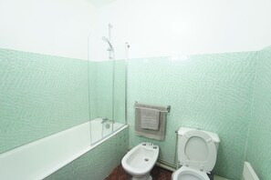 Hair dryer, towels, toilet paper