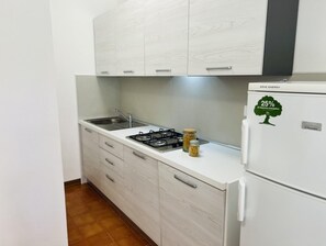 Réfrigérateur, micro-ondes, plaque de cuisson, lave-vaisselle