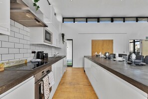 Microwave, oven, stovetop, toaster