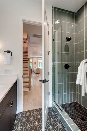 Shower, hair dryer