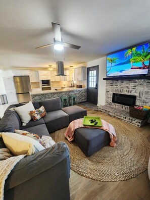 Smart TV, video games, table football, ping pong