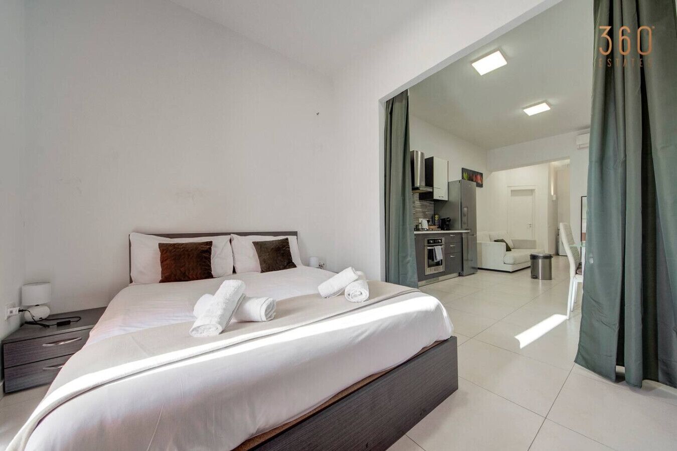 1 bedroom, desk, iron/ironing board, travel cot