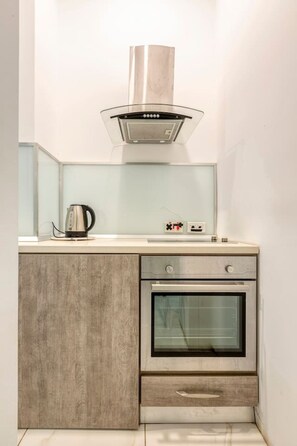 Fridge, microwave, stovetop, toaster