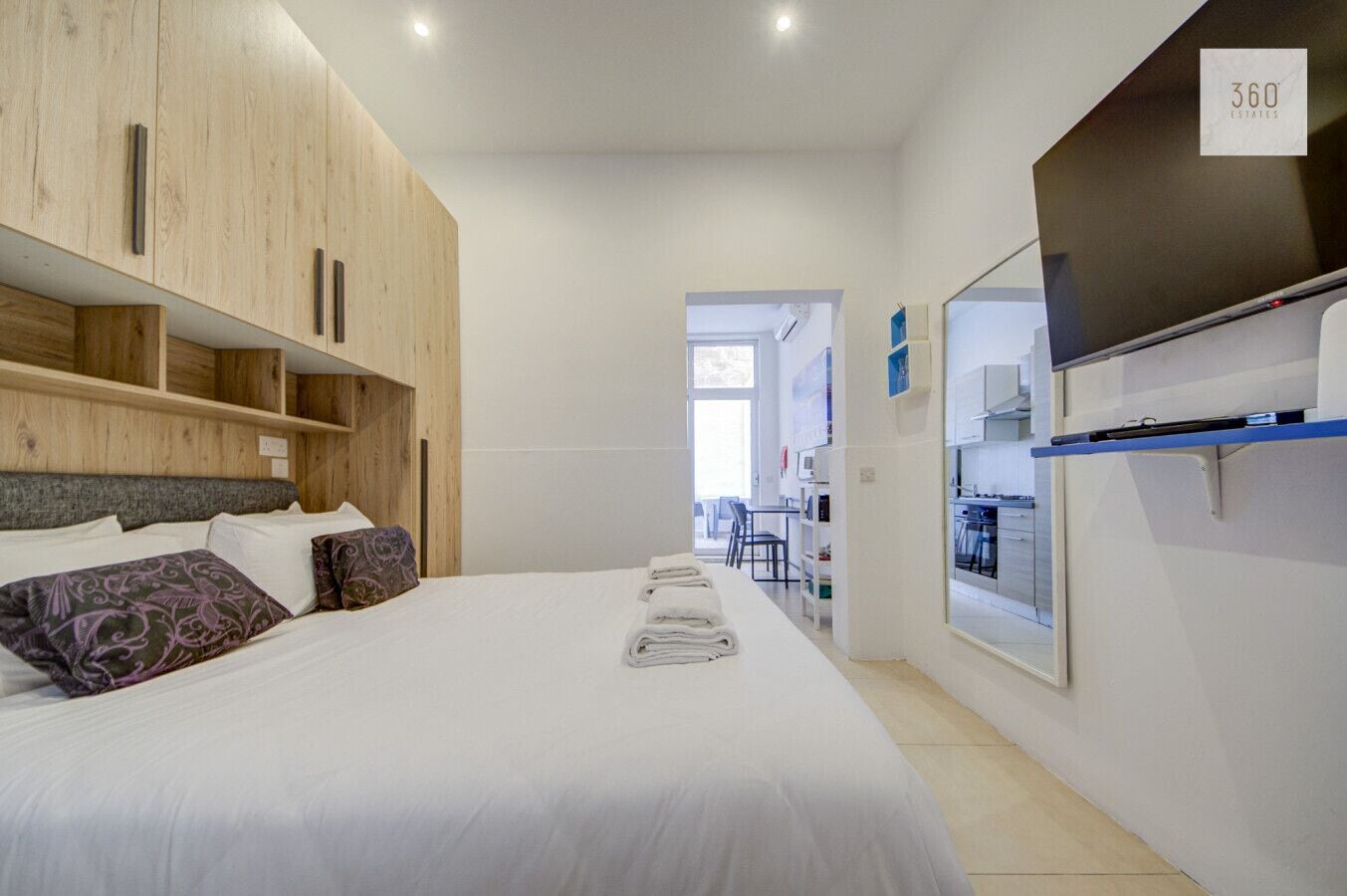 1 bedroom, desk, iron/ironing board, travel cot