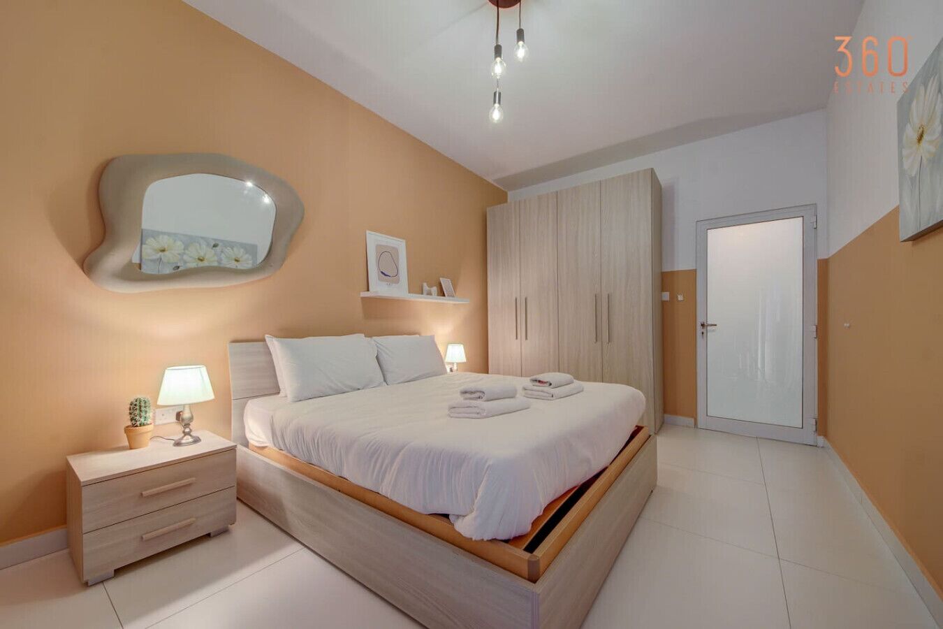 1 bedroom, desk, iron/ironing board, travel cot