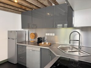 Signature Apartment, City View | Private kitchen | Espresso maker, electric kettle, toaster, freezer