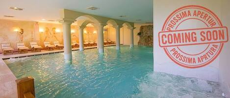 15 indoor pools, sun loungers