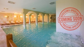 15 indoor pools, sun loungers