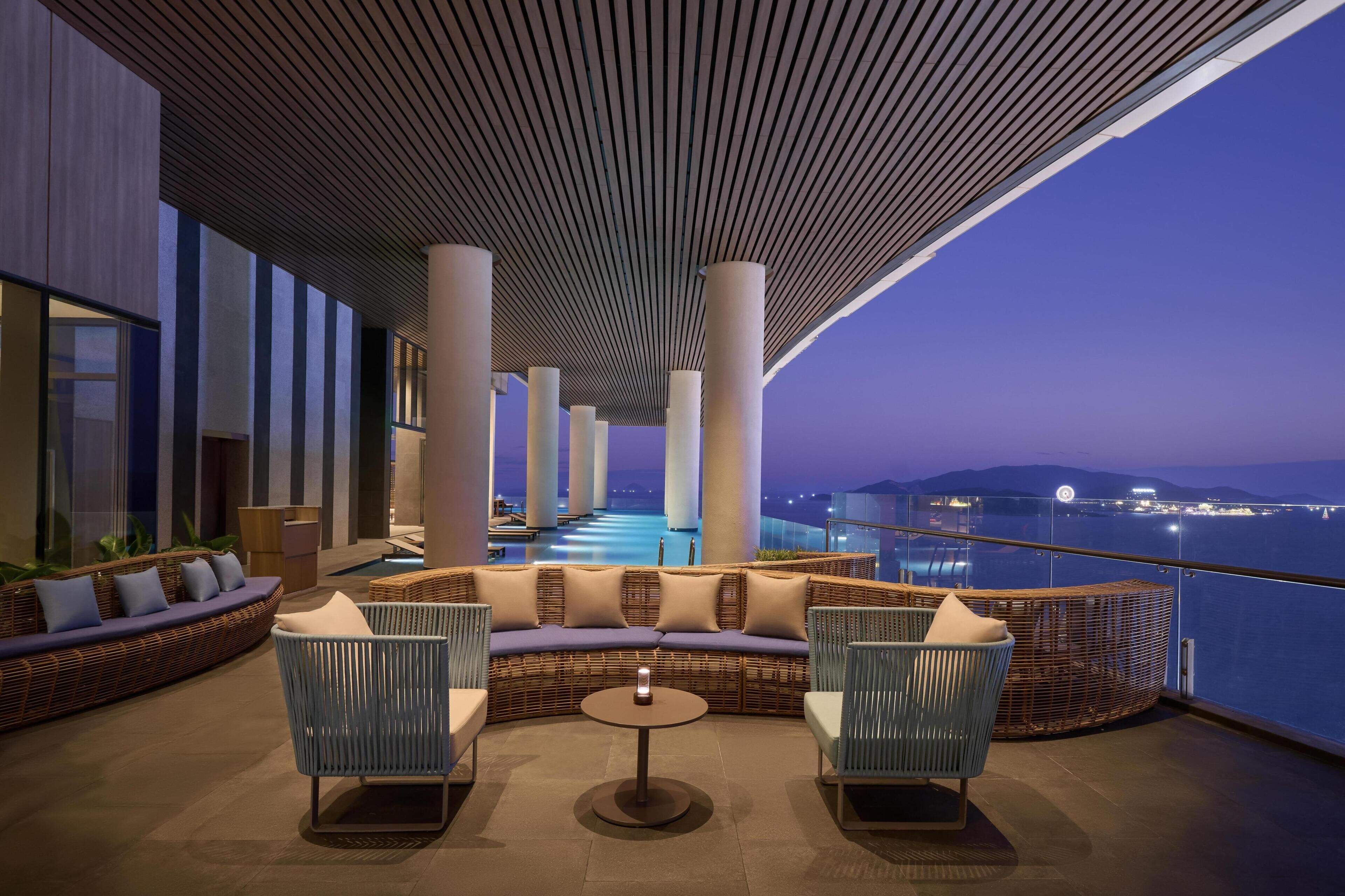 Indoor pool, open 9:00 AM to 7:00 PM, pool loungers, lifeguards on site