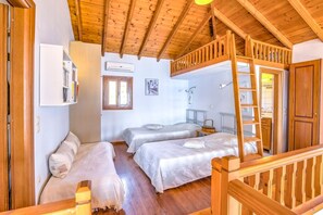 2 bedrooms, desk, iron/ironing board, travel crib