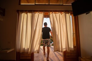 Quadruple Room, Balcony, Pool View | Premium bedding, down comforters, memory foam beds, free WiFi