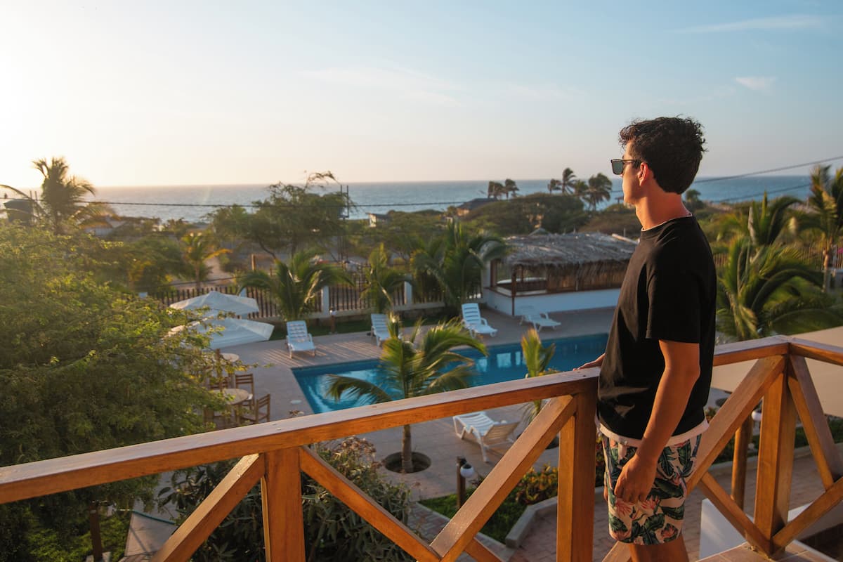 Deluxe-Doppelzimmer, Balkon, Poolblick