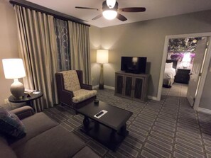 TV, DVD player, stereo