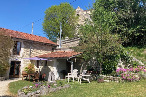 Chez Lily and the village church.
