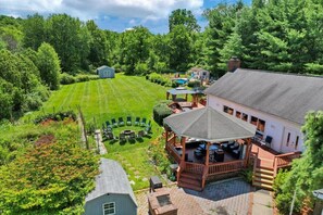 Terrace/patio - 7BR Monroe Getaway: Pool, Hot Tub, & Huge Living Space (Monroe)