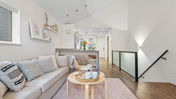 Télévision, cheminée, livres