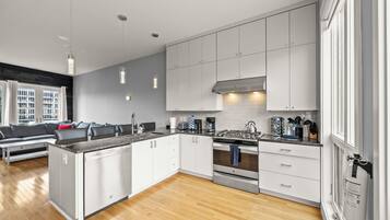 Microwave, oven, stovetop, dishwasher