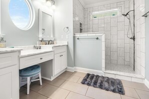 Hair dryer, bidet, towels, soap