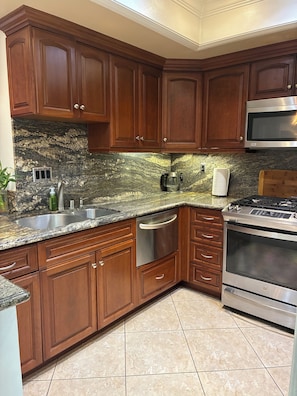 Microwave, oven, stovetop, dishwasher