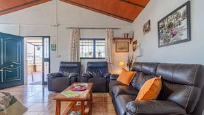 TV, fireplace - Cubo's Casa Rural Villa Aitana / private pool / near Caminito del Rey / free Wi-Fi (Ardales)
