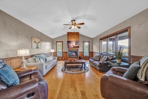 Télévision, cheminée