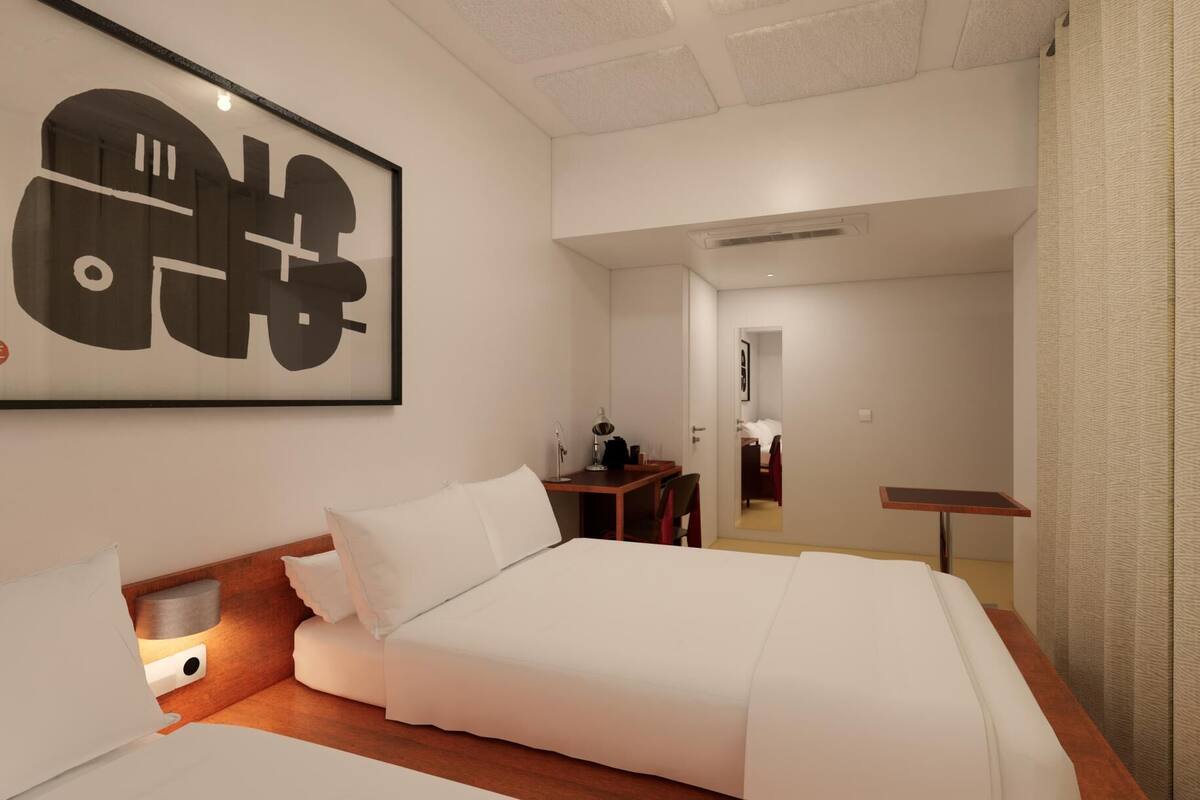 Family Studio, Private Bathroom, City View | Desk, blackout drapes, soundproofing, free WiFi