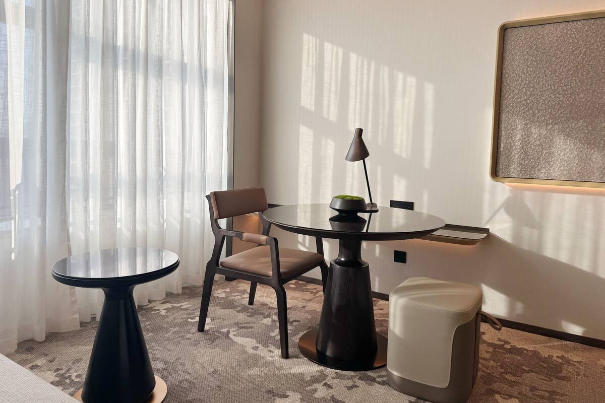 In-room safe, laptop workspace, blackout curtains, iron/ironing board