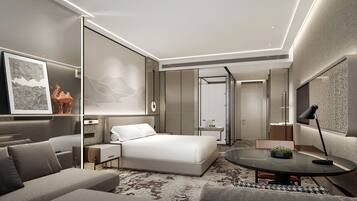 In-room safe, laptop workspace, blackout curtains, iron/ironing board