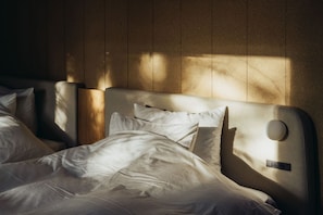 Desk, free WiFi, bed sheets